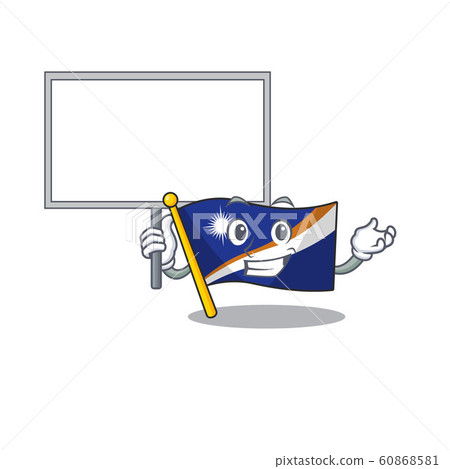 Flag marshall island Scroll cute cartoon character bring a board Flag marshall island Scroll cute cartoon character bring a board 60868581