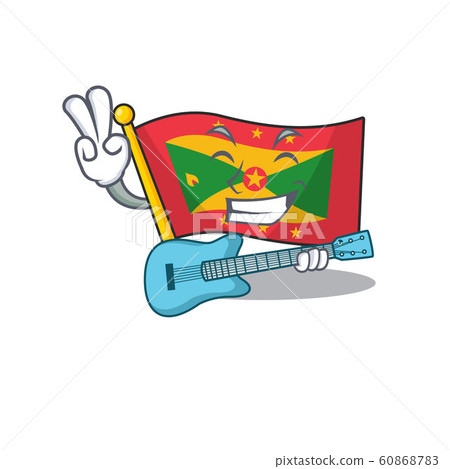 Supper cool flag grenada Scroll cartoon performance with guitar Supper cool flag grenada Scroll cartoon performance with guitar 60868783
