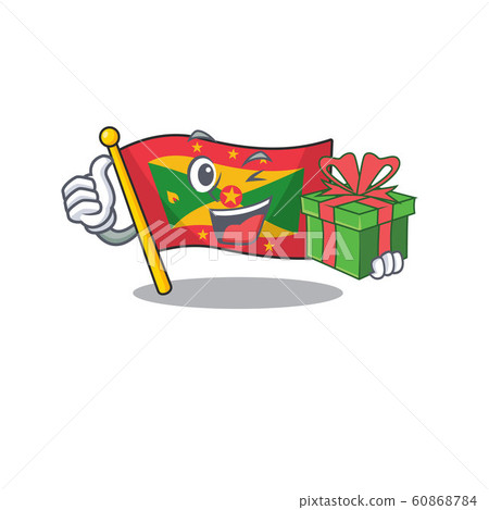 happy face flag grenada Scroll character with gift box happy face flag grenada Scroll character with gift box 60868784