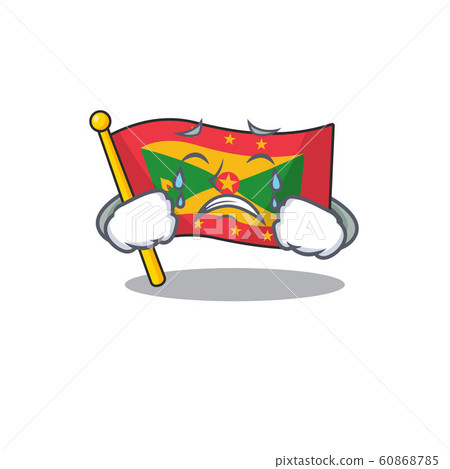 Sad Crying flag grenada Scroll cartoon character design 60868785