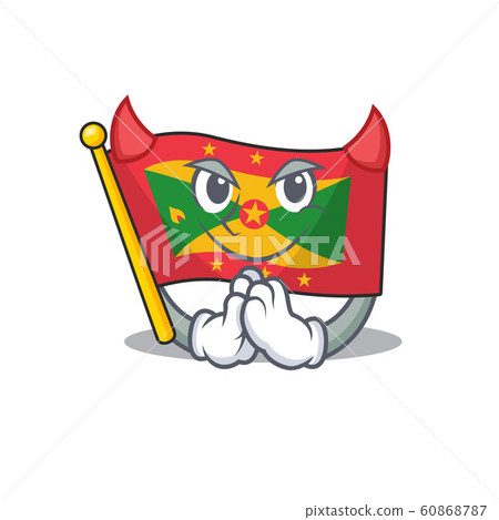 Devil Cartoon character of flag grenada Scroll design Devil Cartoon character of flag grenada Scroll design 60868787