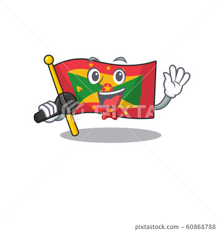 Cute cartoon Singing flag grenada Scroll with a microphone Cute cartoon Singing flag grenada Scroll with a microphone 60868788