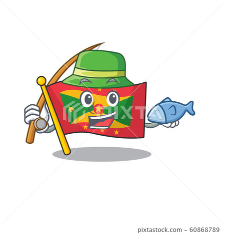 A Picture of funny Fishing flag grenada Scroll design A Picture of funny Fishing flag grenada Scroll design 60868789