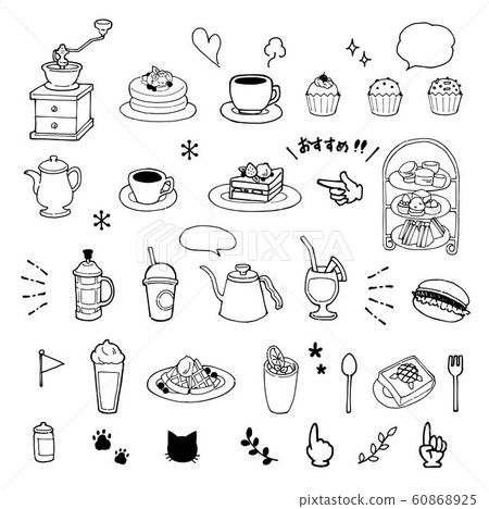 Hand drawn style cute cafe illustration 60868925