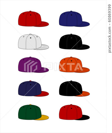 Baseball cap template illustration set / side / side Baseball cap template illustration set / side / side 60869399
