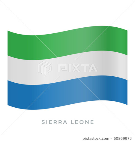 Sierra Leone waving flag vector icon. Vector... - Stock Illustration ...