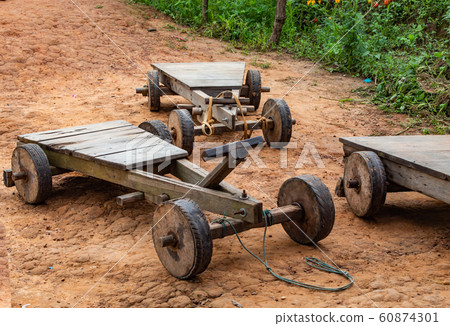 car made from wood, children's toys on the mountain at Windtime Khao kho , Phetchabun in Thailand. 60874301