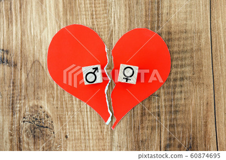 Broken heart, gender parting image Broken heart, gender parting image 60874695