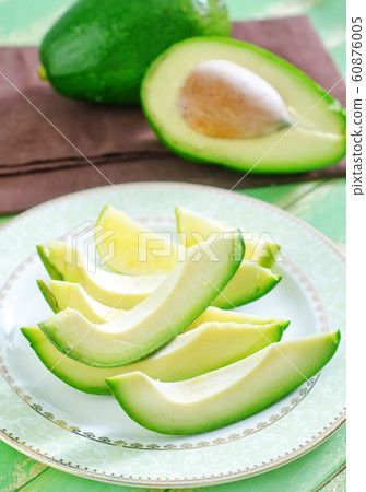 avocado on plate avocado on plate 60876005