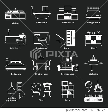 室內的圖標集 60876174
