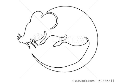 silhouette of a rat on white background 60876211