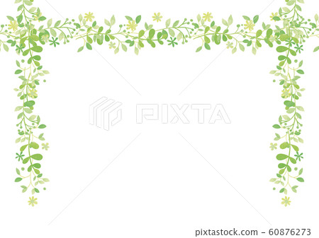 Pastel style green frame decoration of small flowers 60876273