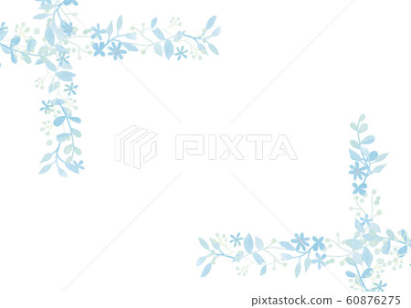 Pastel style blue frame decoration of small flowers (corner) 60876275