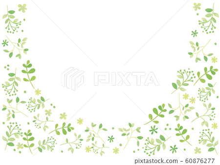 粉彩風格的小花綠色框裝飾 60876277