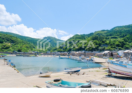 Summer fishing village scenery 60876890