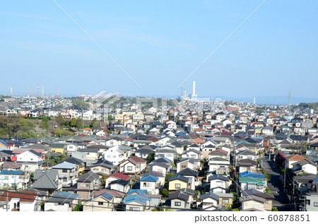橫濱市南區的居住區和磯子地區本北根市的工業區 60878851