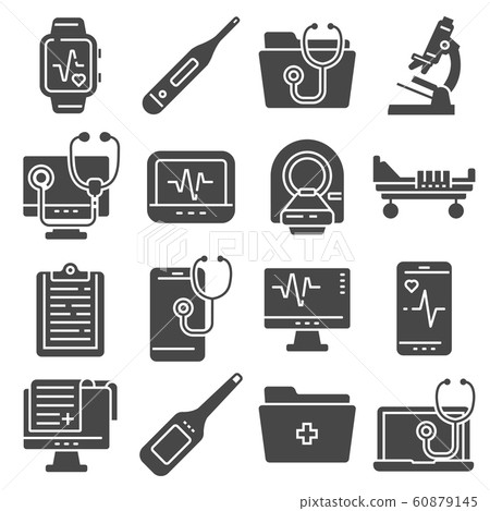 Medical flat icons set on white background Medical flat icons set on white background 60879145