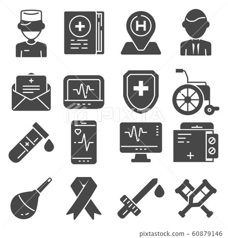 Medical flat icons set on white background Medical flat icons set on white background 60879146
