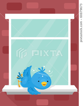 Bird Window Glass Collision Explain Illustration 60879673