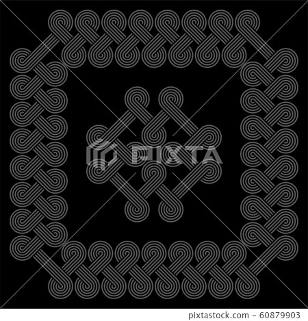 Twisted striped lines vector seamless pattern. 60879903