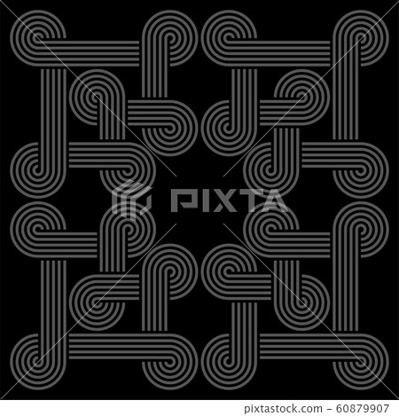 Twisted striped lines vector seamless pattern. Twisted striped lines vector seamless pattern. 60879907