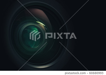 Close up beautiful camera lens of black Close up beautiful camera lens of black 60880993