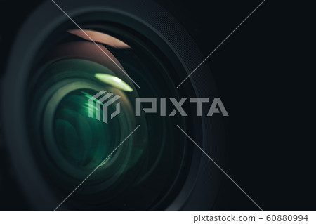 Close up beautiful camera lens of black Close up beautiful camera lens of black 60880994