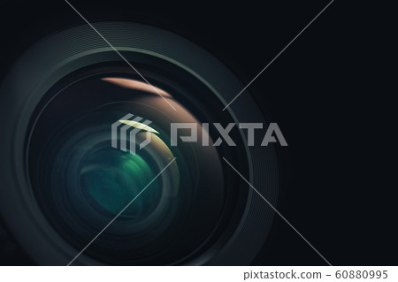 Close up beautiful camera lens of black Close up beautiful camera lens of black 60880995
