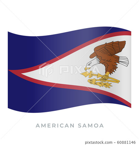 American Samoa waving flag vector icon. Vector illustration isolated on white. 60881146