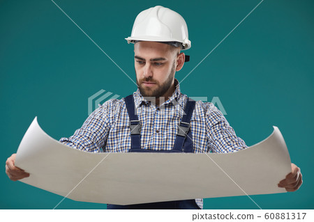 Foreman Looking At Building Plan Foreman Looking At Building Plan 60881317