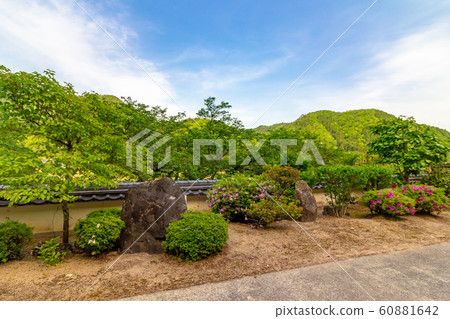 Garden of Zuirinji Temple with the gate of Fukuchiyama Castle Garden of Zuirinji Temple with the gate of Fukuchiyama Castle 60881642