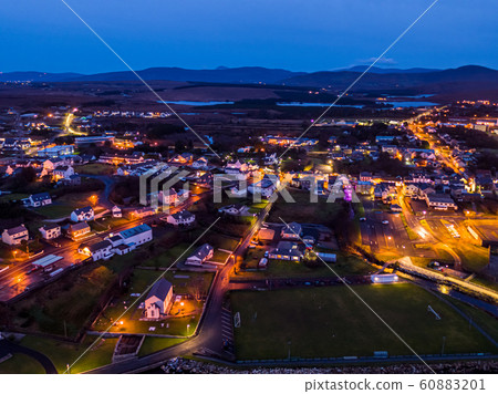 Aerial view of the skyline of Dungloe in County Donegal - Ireland Aerial view of the skyline of Dungloe in County Donegal - Ireland 60883201