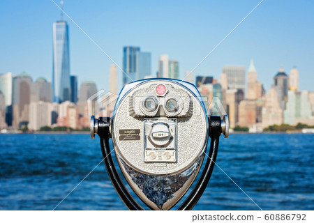 touristic binocular on the panorama of New York touristic binocular on the panorama of New York 60886792