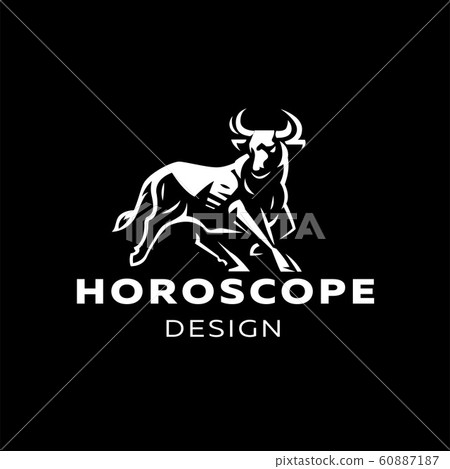 Muscular Bull with horns. 60887187
