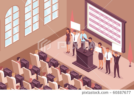Election Debates Isometric Composition - Stock Illustration [60887677 ...
