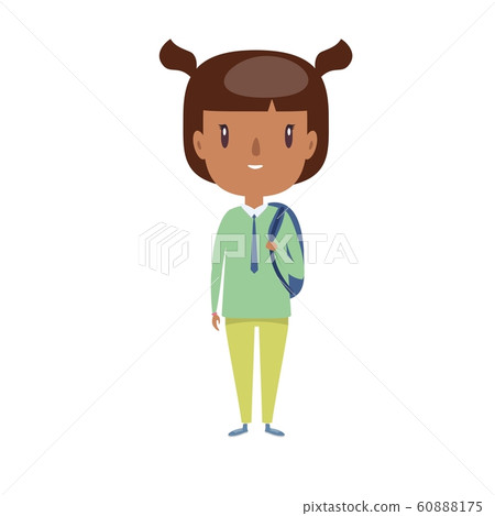 Smiling little child. Cheerful elementary school student, kindergarten pupil cartoon character. Smiling little child. Cheerful elementary school student, kindergarten pupil cartoon character. 60888175