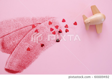 small wooden toy airplane lucky with valentine element 60889492