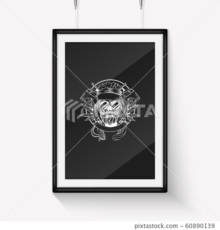 Hand drawn sketch hippie skull 60890139