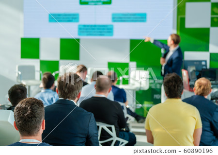 Audience listens lecturer at workshop Audience listens lecturer at workshop 60890196