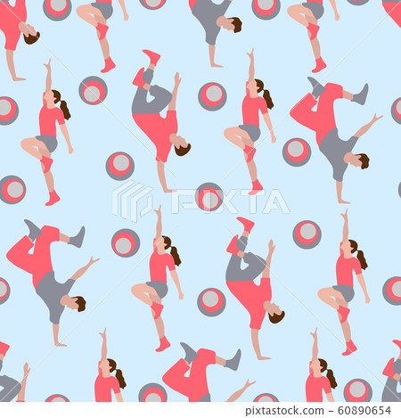 Vector seamless pattern with dancing people - Stock Illustration ...