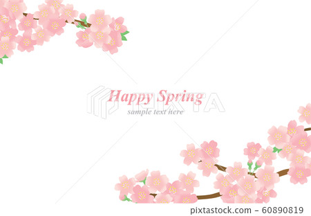 櫻花，春天，花卉，框架，框架，背景，插圖，矢量，設置 60890819