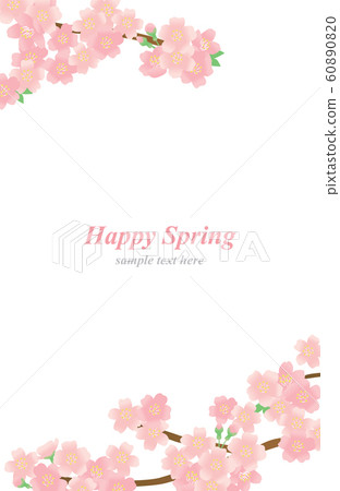 櫻花，春天，花卉，框架，框架，背景，插圖，矢量，設置 60890820
