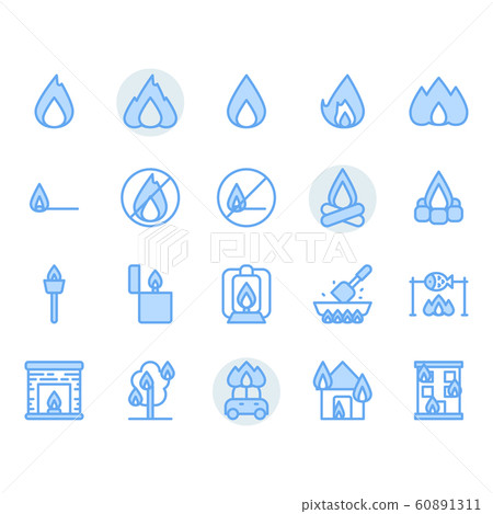 Fire related icon and symbol set 60891311