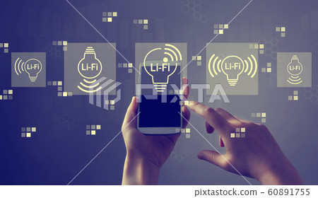 LiFi theme with smartphone LiFi theme with smartphone 60891755