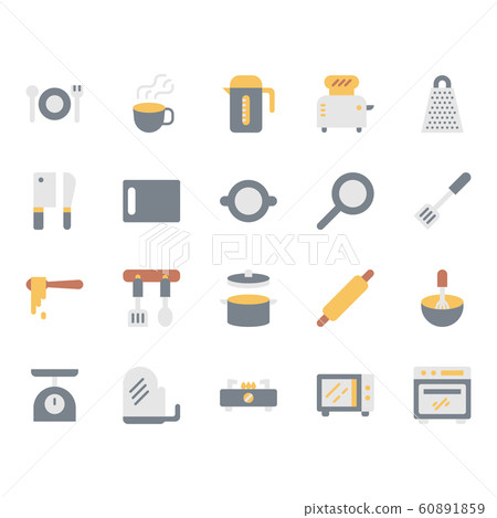 Kitchenware icon and symbol set in flat design Kitchenware icon and symbol set in flat design 60891859