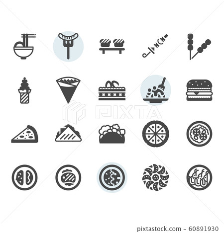 International food icon and symbol set in glyph International food icon and symbol set in glyph 60891930