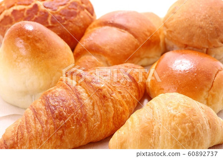 Various bread white background Various bread white background 60892737