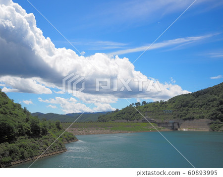 Lake Okiso and Misogawa Dam in summer 60893995