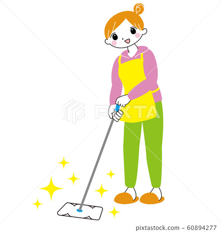 Woman cleaning floor Character Colorful Simple Stylish Woman cleaning floor Character Colorful Simple Stylish 60894277