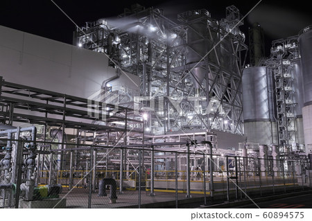Biomass power plant at night 60894575